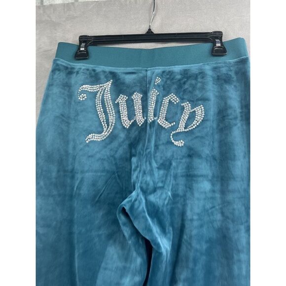 Urban Outfitters Juicy Couture OG Bling Velour Track Pants Size Medium Blue Y2K - Picture 8 of 11